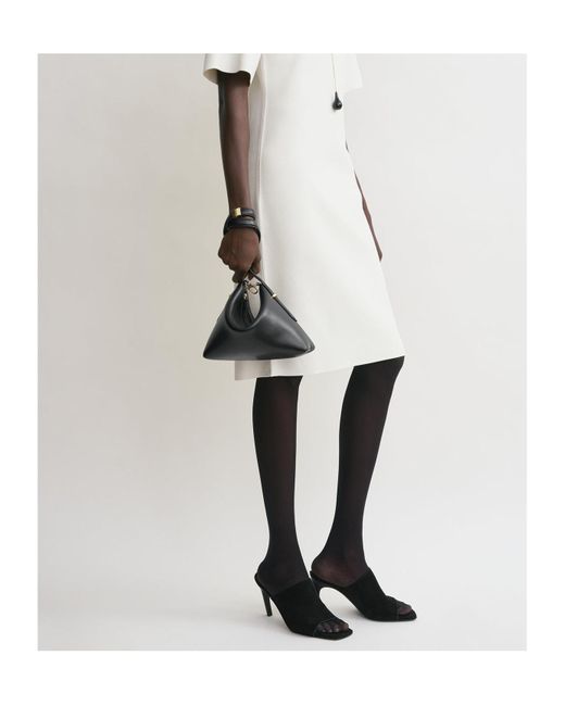 Totême Black Totême Bevel Logo Printed Top Handle Bag
