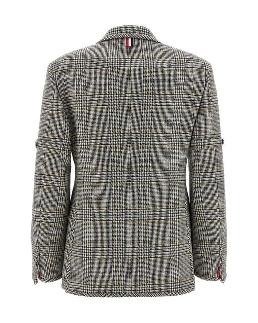 Thom Browne Gray Checked Single-Breasted Blazer