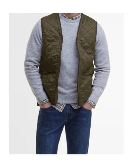 Barbour Green Reversible Quilted Zipped Gilet for men