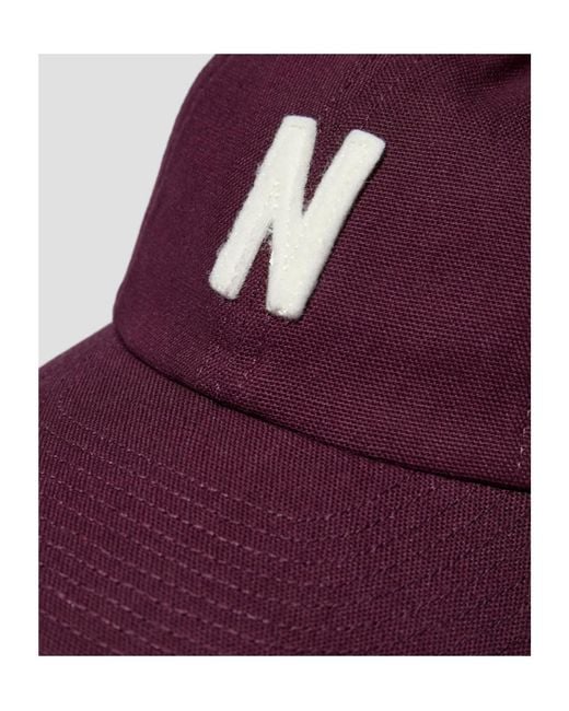 Norse Projects Purple Eight-Piece Baseball Cap for men