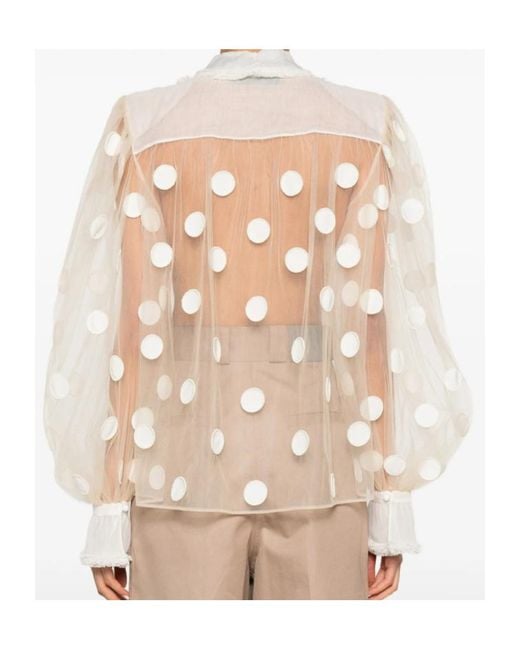 Valentino White Polka Dot Pattern Shirt