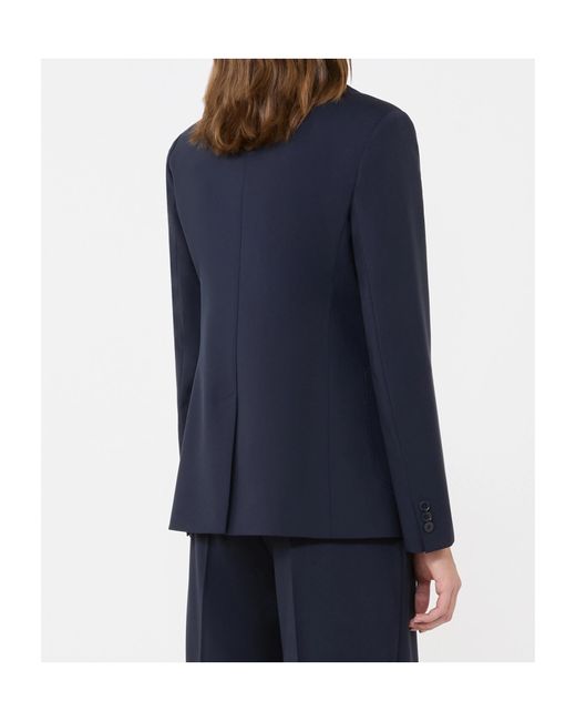 Weekend by Maxmara Blue Zinnia Double-Breasted Tailored Blazer