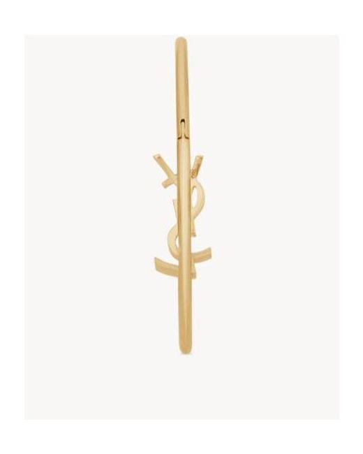 Saint Laurent Metallic Cassandre Hinged Bangle