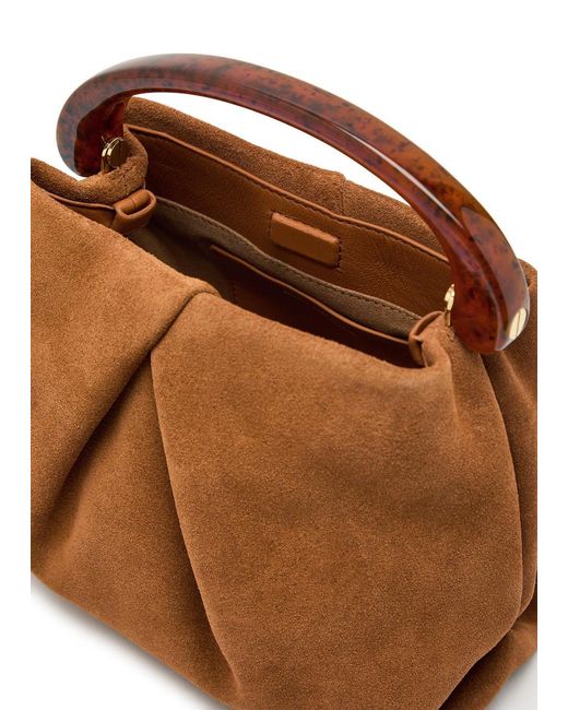 Dries Van Noten Brown Crisp Suede Top Handle Bag