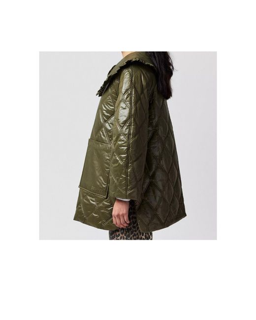 Ganni Green Quilt Jacket