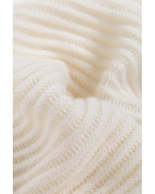 Moschino White Ribbed Logo Scarf for men