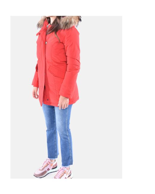Woolrich Red Hooded Down Parka