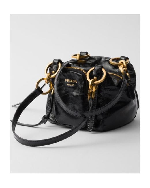 Prada Black Dangle Leather Top-Handle Mini-Bag