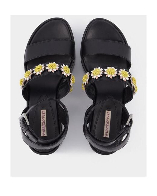 Fabrizio Viti Black Tima Platform Sandals