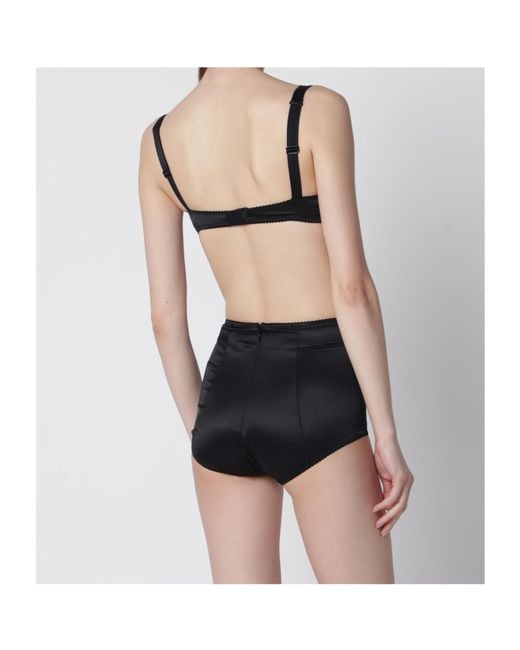Dolce & Gabbana Black Satin-Finish High-Waisted Briefs