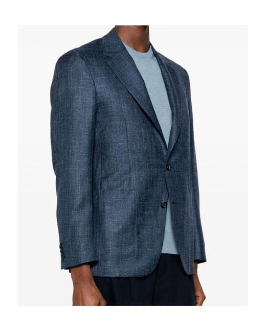 Canali Blue Single-Breasted Blazer for men