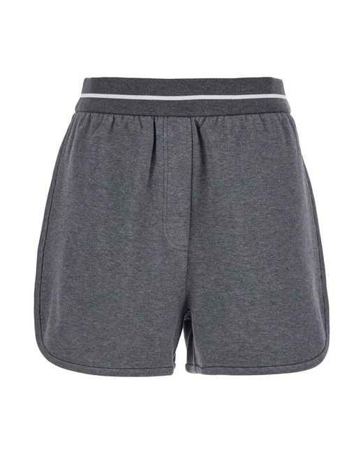 Brunello Cucinelli Blue Technology Pearl Ground Cotton Shorts