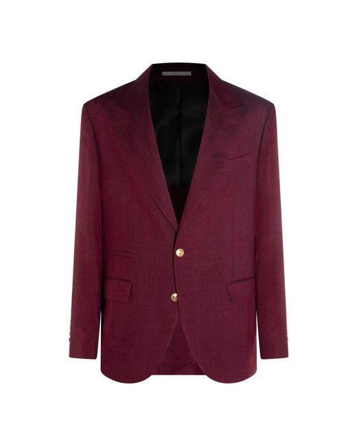 Brunello Cucinelli Purple Single-Breasted Suit for men