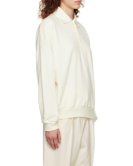 The Row White Knitted Polo Sweatshirt