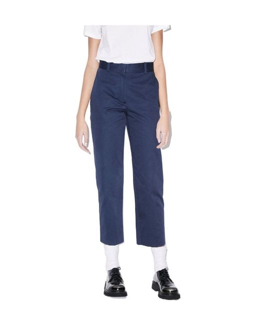 KENZO Blue Logo Patch Cropped Trousers