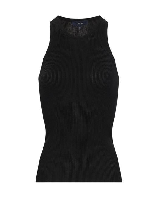 Soeur Black Ribbed Knit Vest
