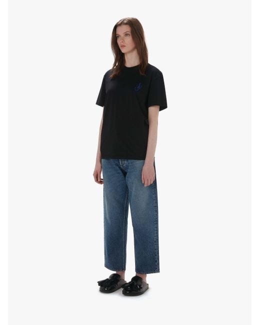 J.W. Anderson Black Jw Anderson Graphic-Printed Crewneck T-Shirt