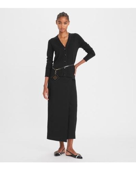 Tory Burch Black Button-Up V-Neck Cardigan