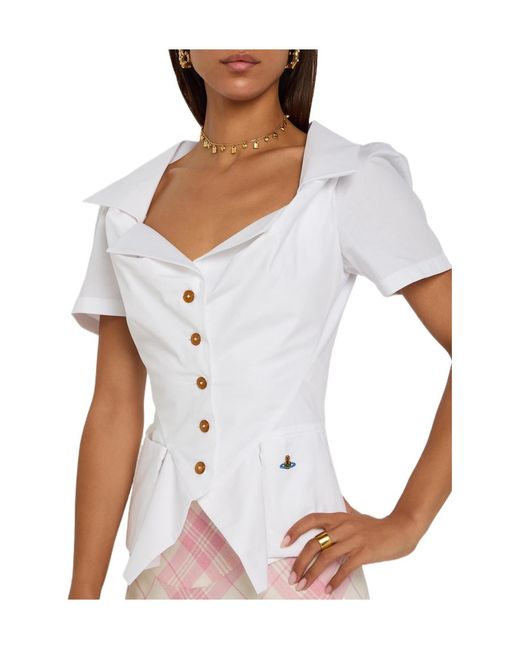Vivienne Westwood White Monday Tailored Cotton-Poplin Shirt