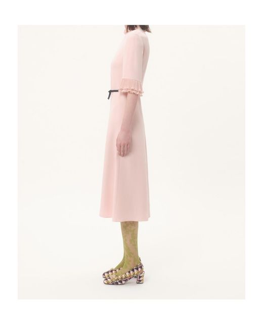 Valentino Pink Ruffled Bow Detailed Dress