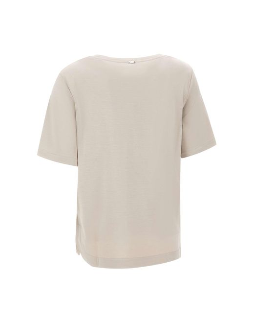 Herno White Logo Plaque Crewneck T-Shirt