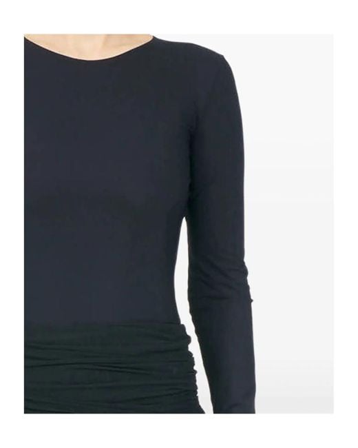 MM6 by Maison Margiela Black Pleated Skirt With Textured Ruching