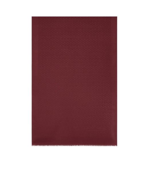 Ferragamo Purple Ferragamo Logo Patch Fringed Scarf