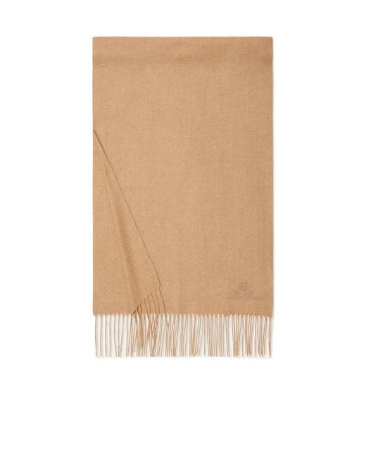 Loro Piana Natural Logo Embroidered Scarf for men