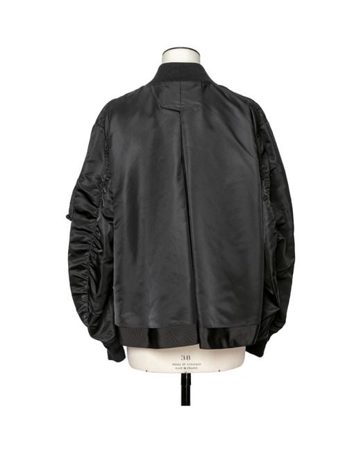 Sacai Black Zip-Up Bomber Jacket