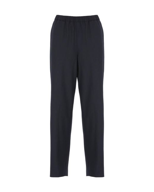 Fabiana Filippi Blue High-Waist Beaded-Trim Trousers