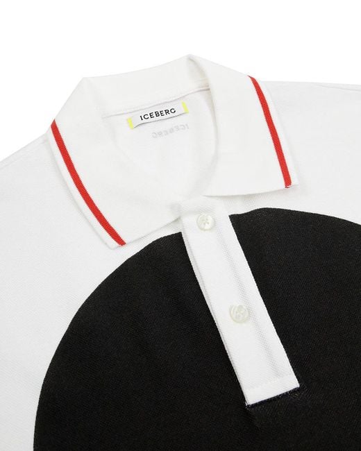 Iceberg Black Printed Pattern Polo Shirt for men
