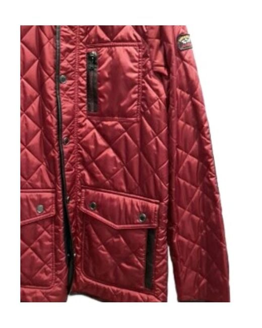 Paul & Shark Red High-Necked Quilted Padded Jacket for men