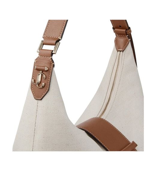 Jimmy Choo White Bar Hobo Large Shoulder Bag