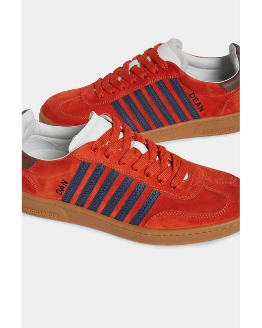 DSquared² Red Boxer Low-Top Sneakers for men