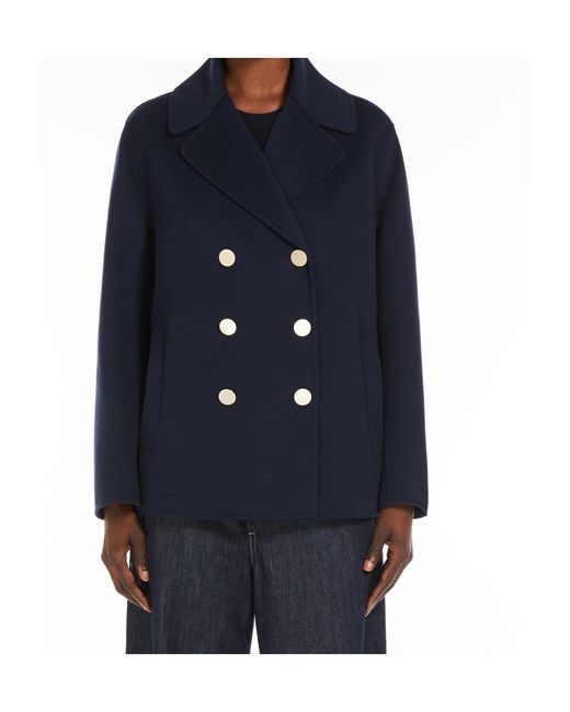 Max Mara Blue 'S Margot Double-Breasted Jacket