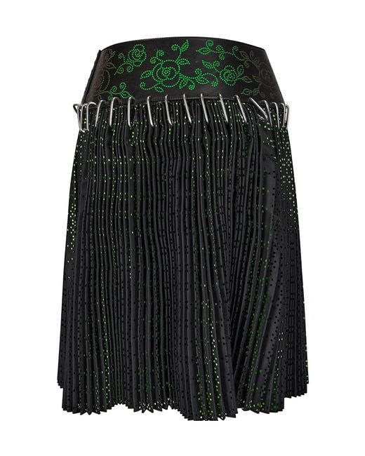 Chopova Lowena Black Shuffle Knee Carabiner Skirt