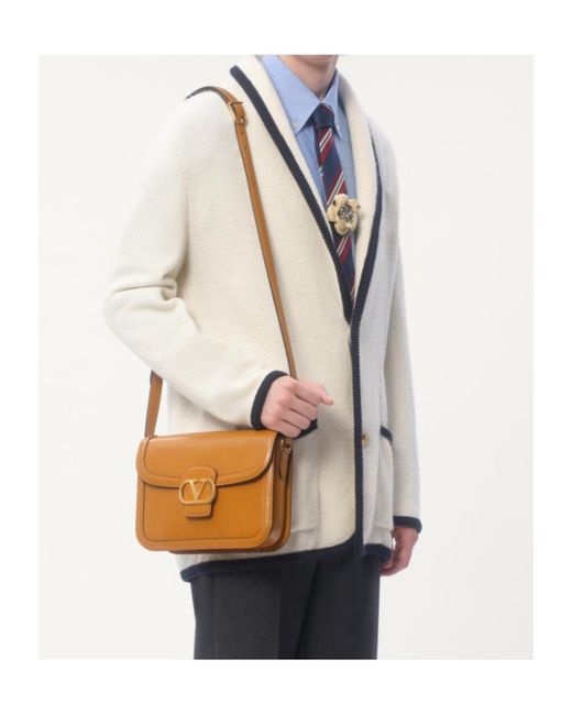 Valentino Natural Single-Breasted Straigth Hem Cardigan for men