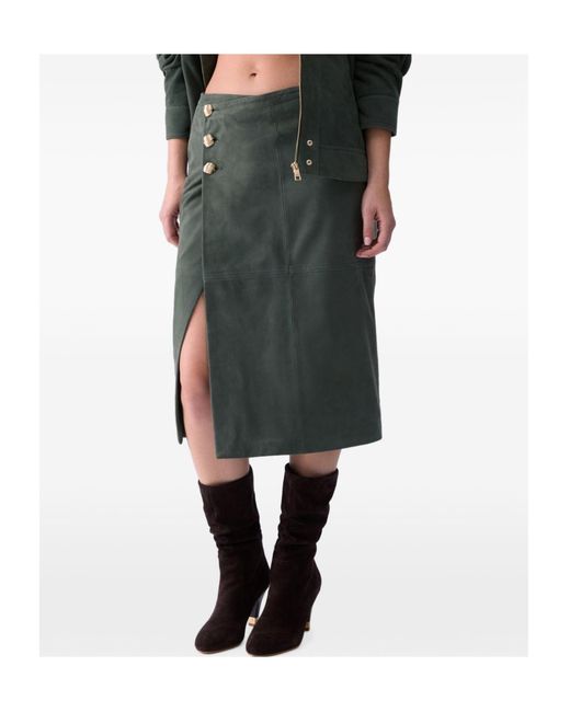 Liu Jo Green Long Suede Jacket