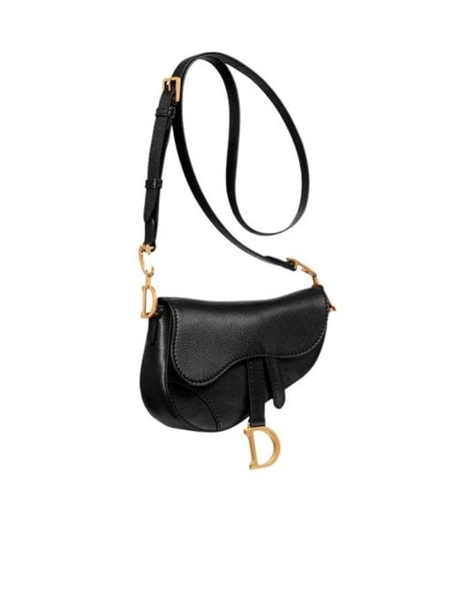 Dior Black Mini Soft Saddle Bag With Strap