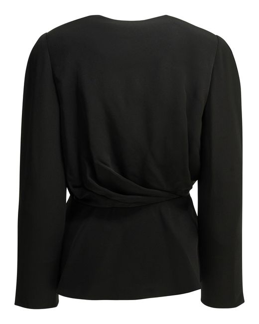 Chloé Black Chloé Ring-Drape Peplum Top