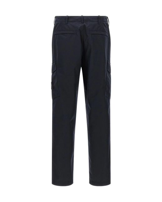Stone Island Blue Straight-Leg Cargo Pants for men