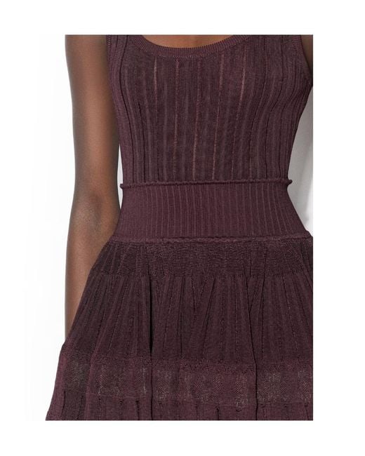 Alaïa Purple Crinoline Knit Dress