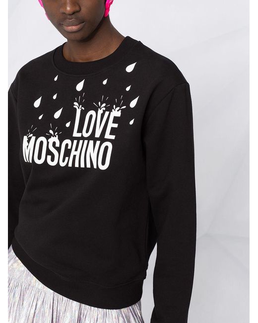 Moschino Black Logo-Print Cotton Sweatshirt