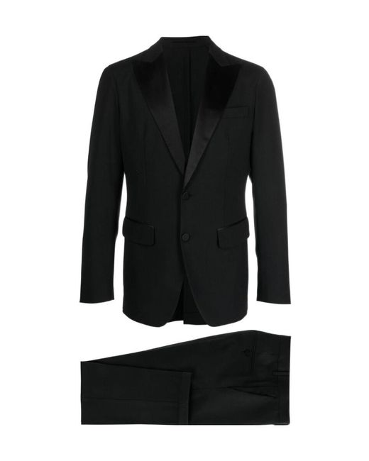 DSquared² Black Tailored Single-Breasted Two-Piece Suit for men