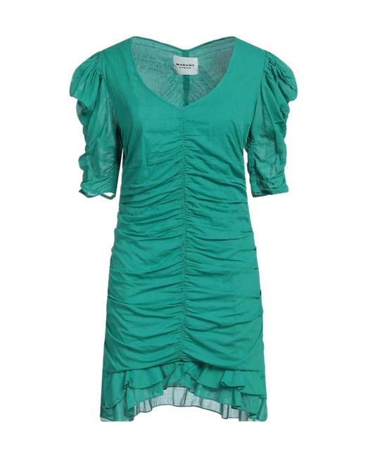 Isabel Marant Green Plain Colour Short Dress