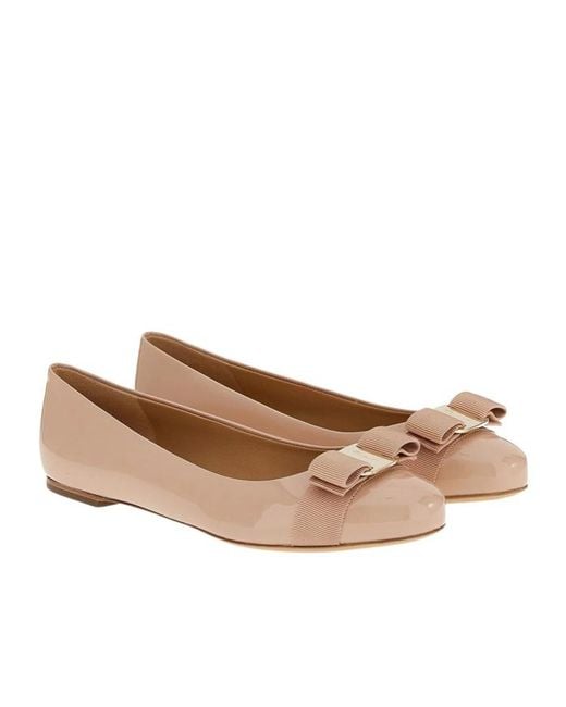Ferragamo Brown Varina Ballet Flats