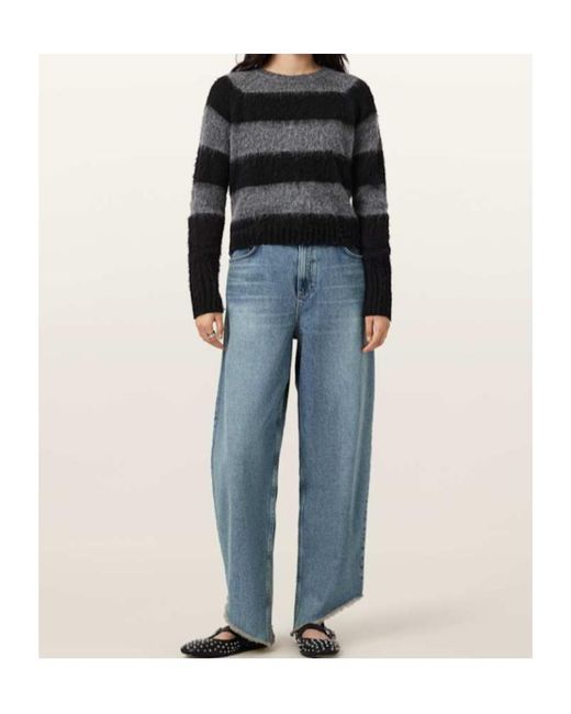 AllSaints Black Striped Sweater