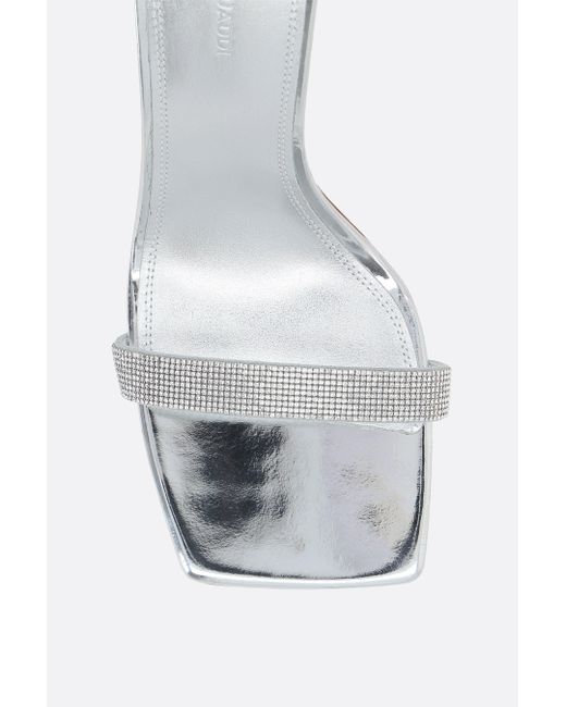 AMINA MUADDI White Square-Headed High-Heeled Sandals