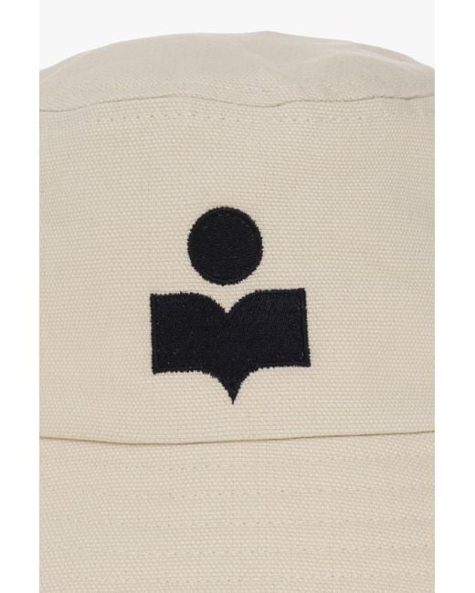 Isabel Marant White Logo-Embroidered Bucket Hat for men