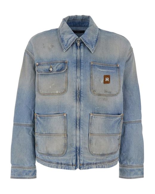 Amiri Blue Lightweight Denim Work Jacket for men